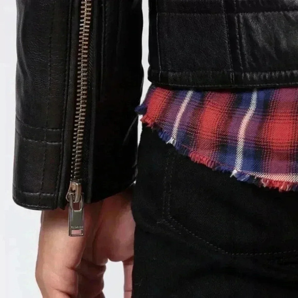 Zadig & Voltaire | Lamb Leather Biker Jacket | Zip or Snap Front | W FR 36 US 4 - Picture 8 of 8